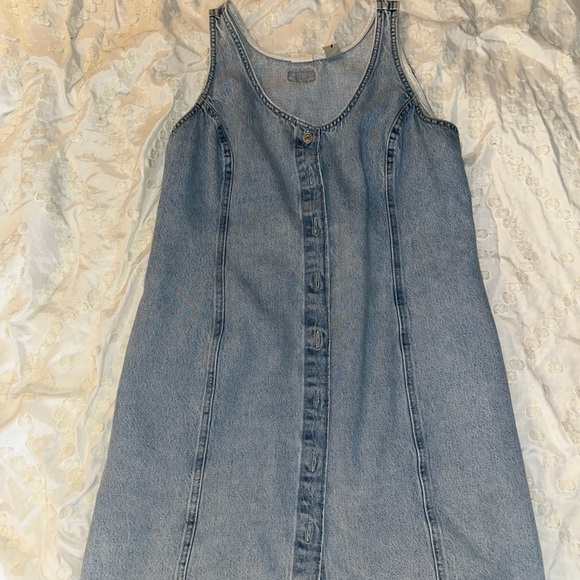 Levi's Blue Button-Front Midi Dress - Picture 1 of 5